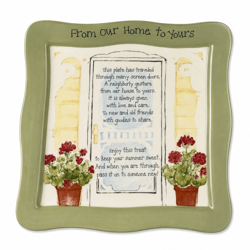 Cracker Barrel Susan Winget Sweet Tea Screen Doors Giving Plate Platter 12.5"